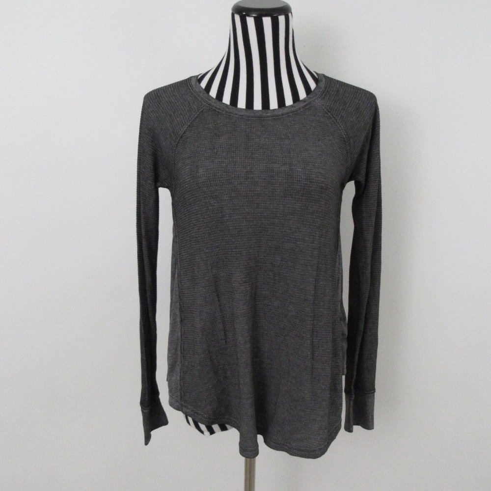 Mossimo Supply Co Long Sleeve Thermal Top Round Neck Gray